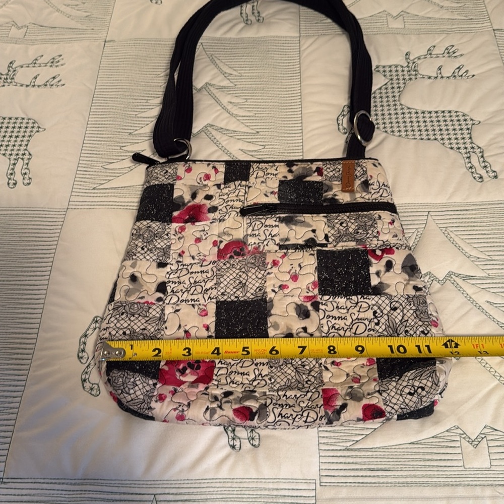 Donna Sharp. Stylish Black, White, Pink Patchwork Shoulder Bag - Picture 6 of 10